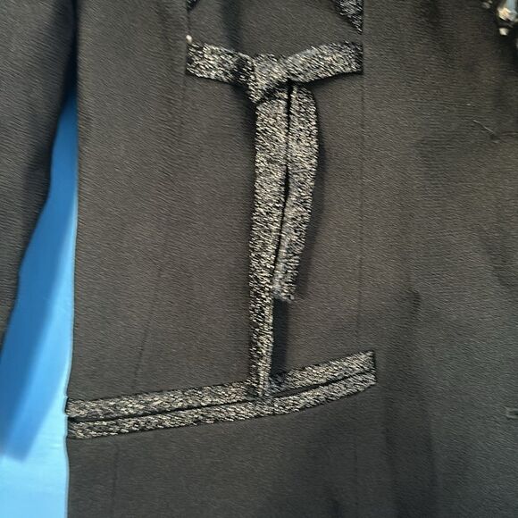 En Route Vintage Black Beaded Dinner Jacket Shawl Collar Size Petite - Picture 4 of 7